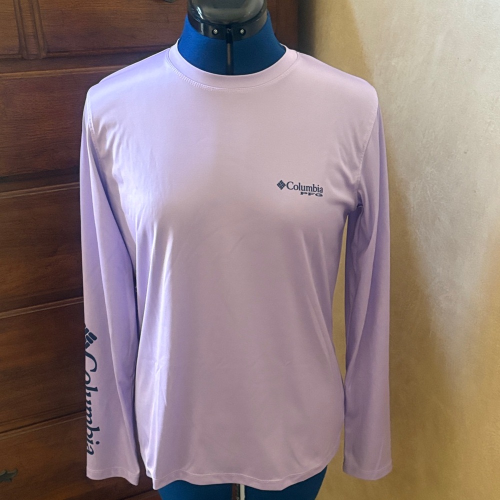 Columbia PFG tidal long sleeve tee in light purple.